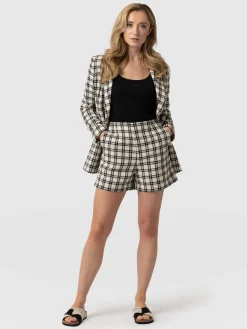 Outlet Saint and Sofia Carnaby Short - Black & Cream Check