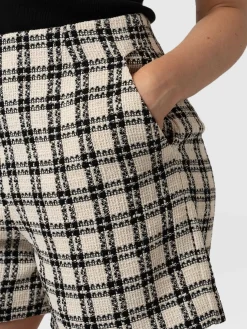 Outlet Saint and Sofia Carnaby Short - Black & Cream Check