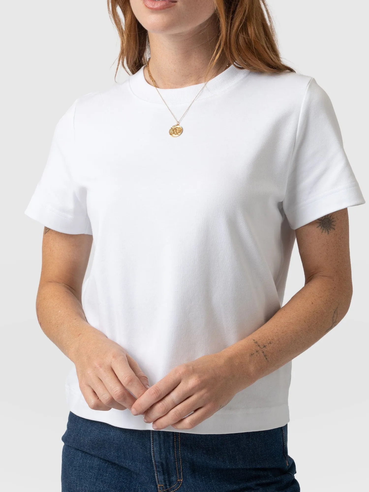 New Saint and Sofia Chelsea Crew Neck Tee - White