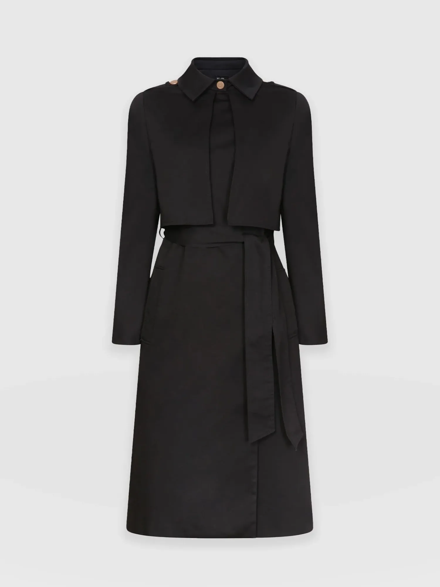 Online Saint and Sofia Classic Trench Coat - Black