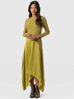 Outlet Saint and Sofia Cleo Asymmetric Dress - Olive