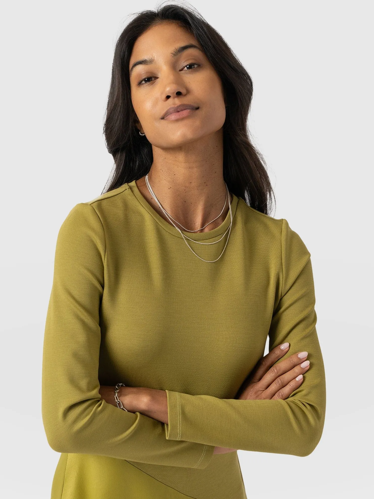 Outlet Saint and Sofia Cleo Asymmetric Dress - Olive