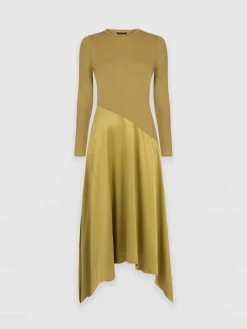 Outlet Saint and Sofia Cleo Asymmetric Dress - Olive