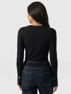 Discount Saint and Sofia Connie Cuff Tee - Black
