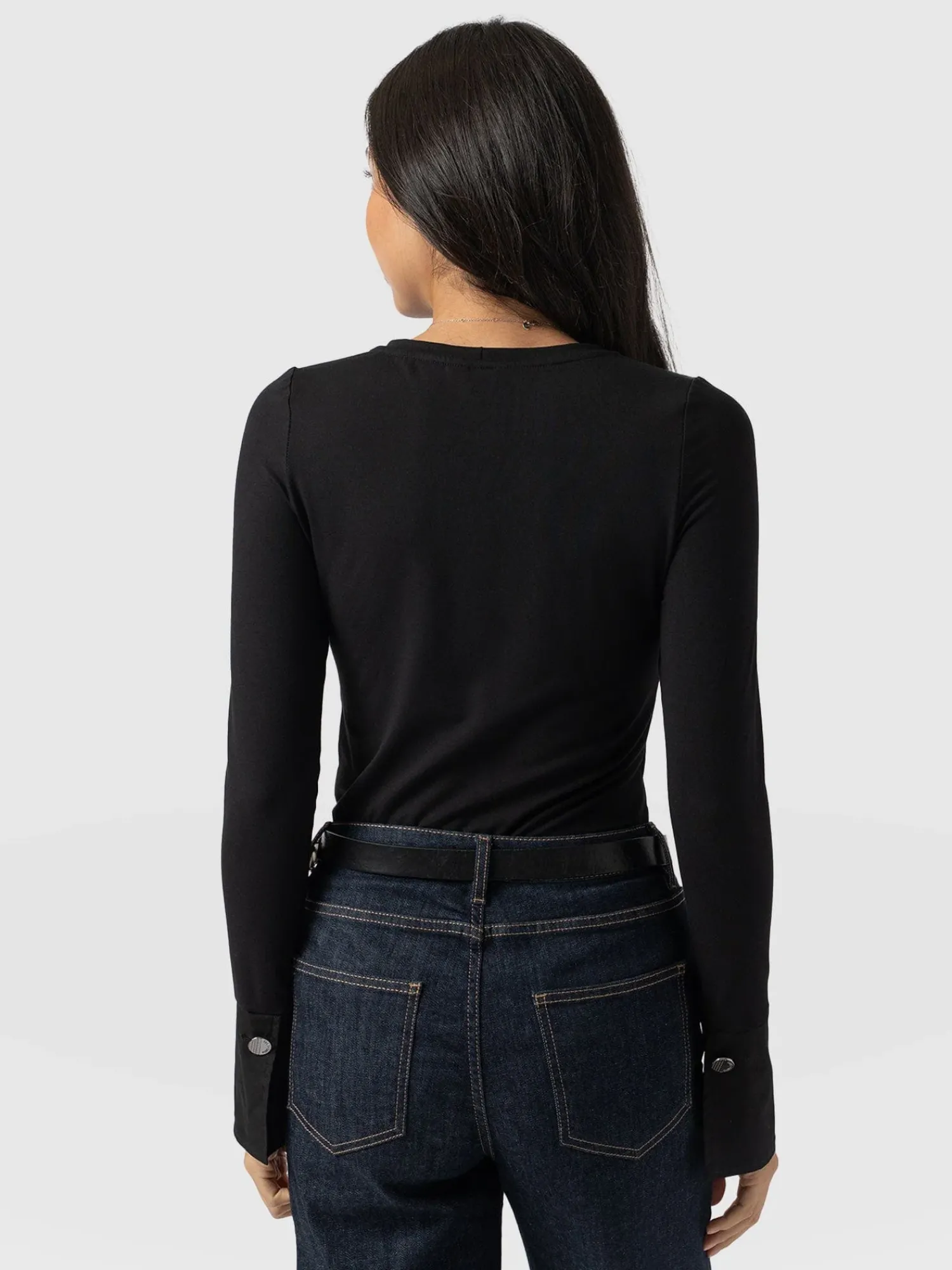 Discount Saint and Sofia Connie Cuff Tee - Black