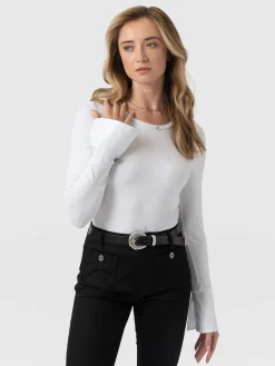 New Saint and Sofia Connie Cuff Tee - White
