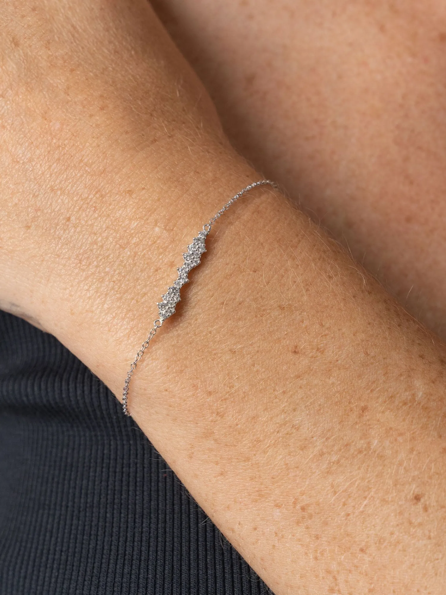Sale Saint and Sofia Constellation Cluster Bar Bracelet - Silver