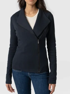 Discount Saint and Sofia Cotton Biker Jacket - Navy