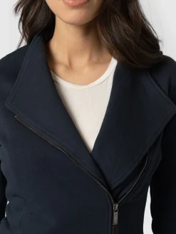 Discount Saint and Sofia Cotton Biker Jacket - Navy