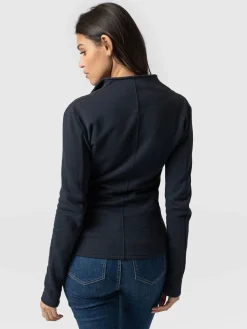 Discount Saint and Sofia Cotton Biker Jacket - Navy