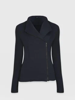 Discount Saint and Sofia Cotton Biker Jacket - Navy