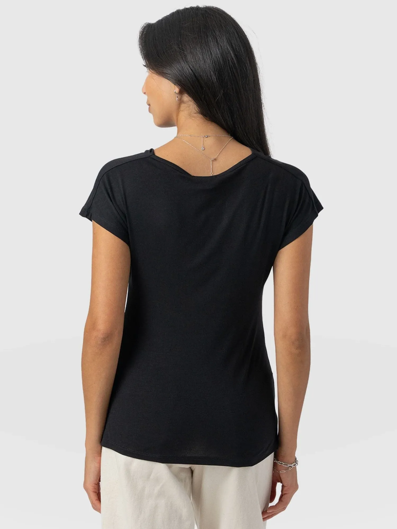 Hot Saint and Sofia Cowl Neck Tee - Black