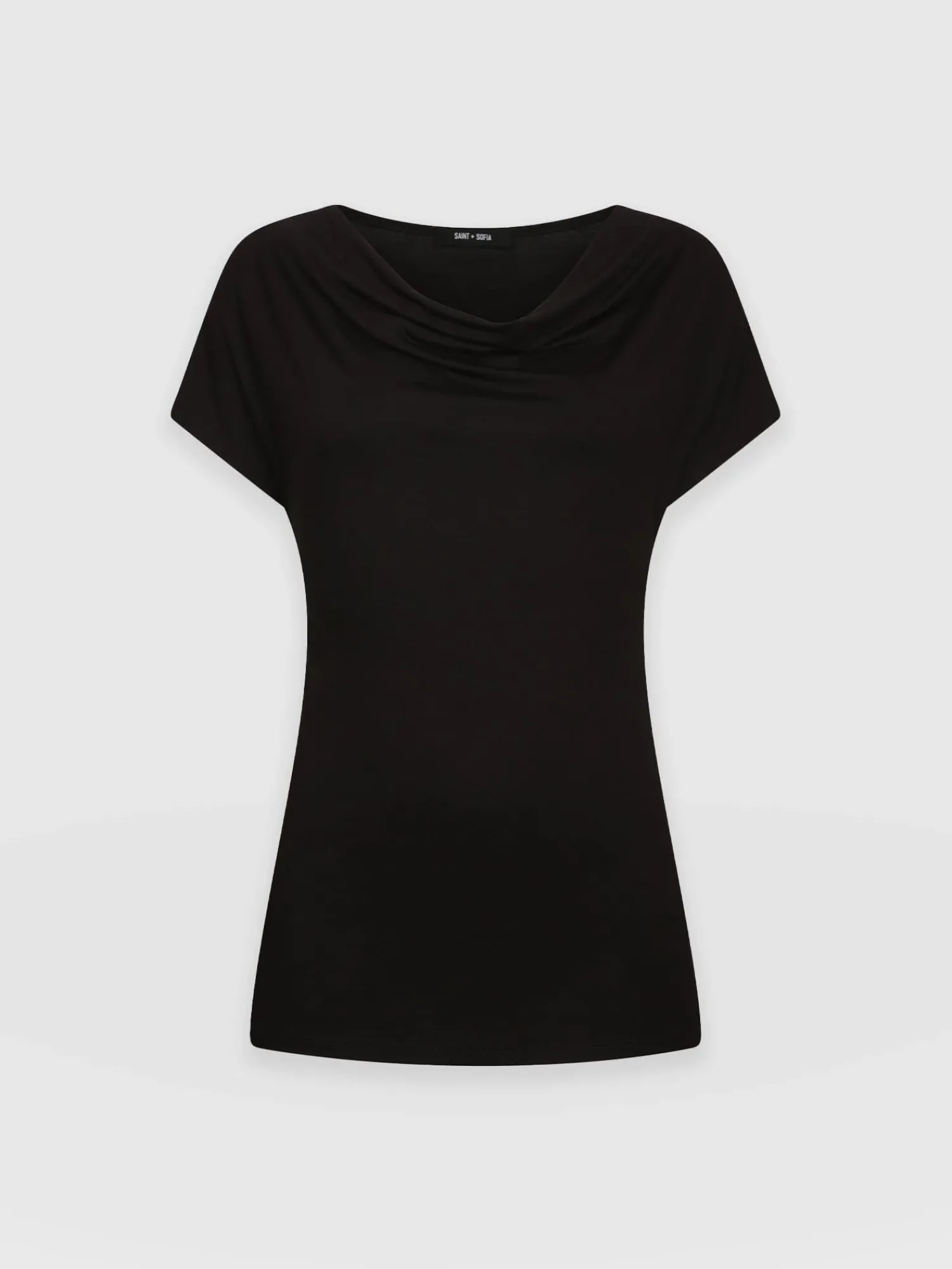 Hot Saint and Sofia Cowl Neck Tee - Black