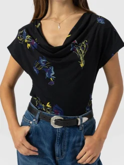 New Saint and Sofia Cowl Neck Tee - Blue Lily Gardens