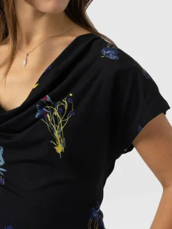 New Saint and Sofia Cowl Neck Tee - Blue Lily Gardens