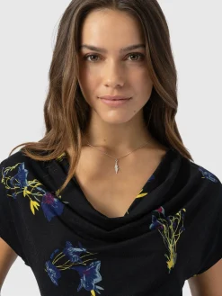 New Saint and Sofia Cowl Neck Tee - Blue Lily Gardens