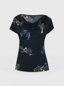 New Saint and Sofia Cowl Neck Tee - Blue Lily Gardens