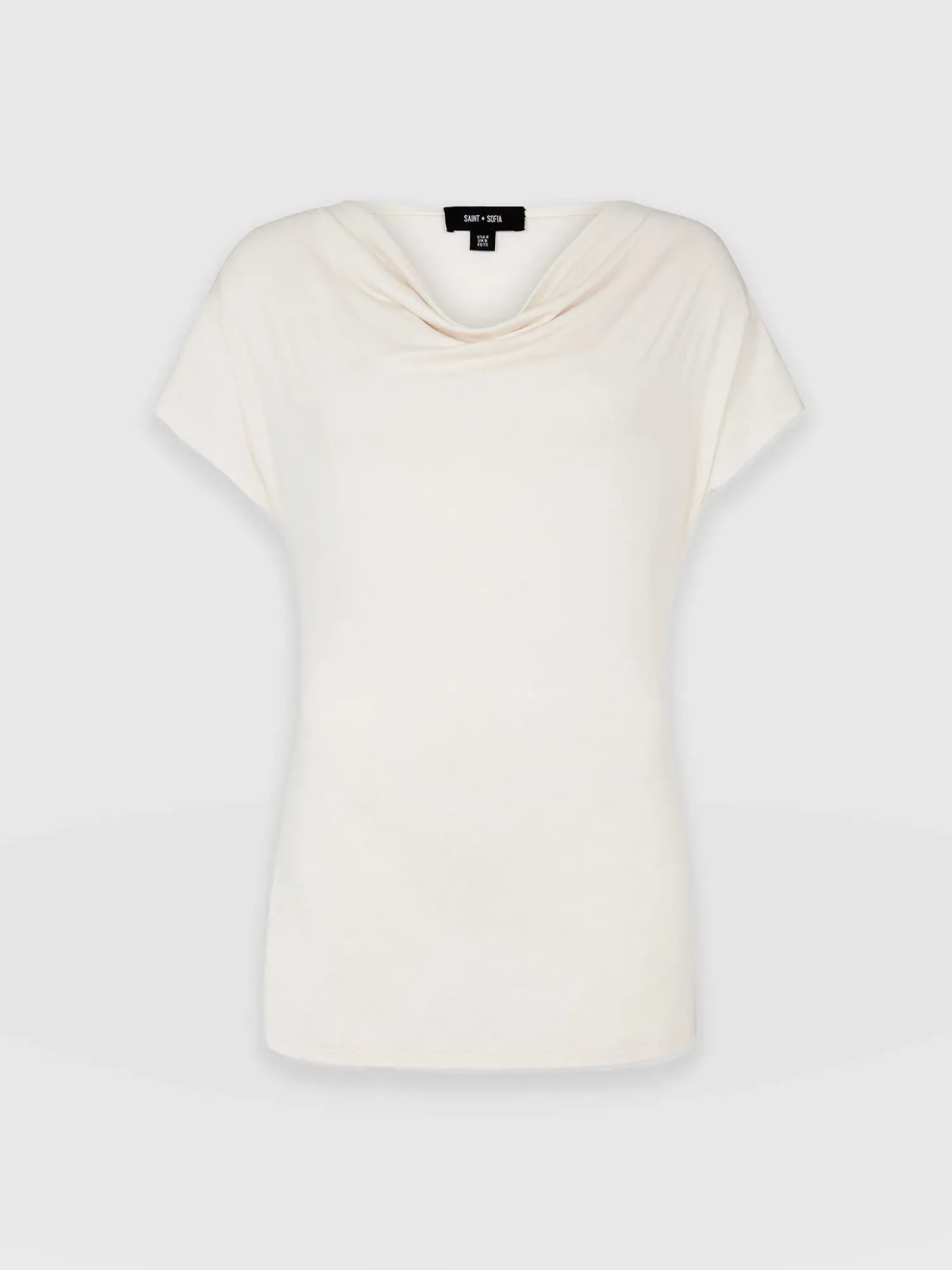 Online Saint and Sofia Cowl Neck Tee - Cream