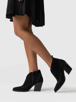 Hot Saint and Sofia Dallas Studded Ankle Boot - Black