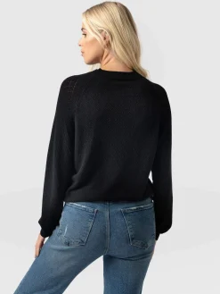 Online Saint and Sofia Diamond Knit Sweater - Black