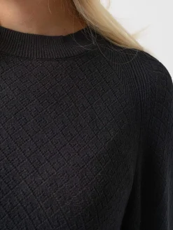 Online Saint and Sofia Diamond Knit Sweater - Black