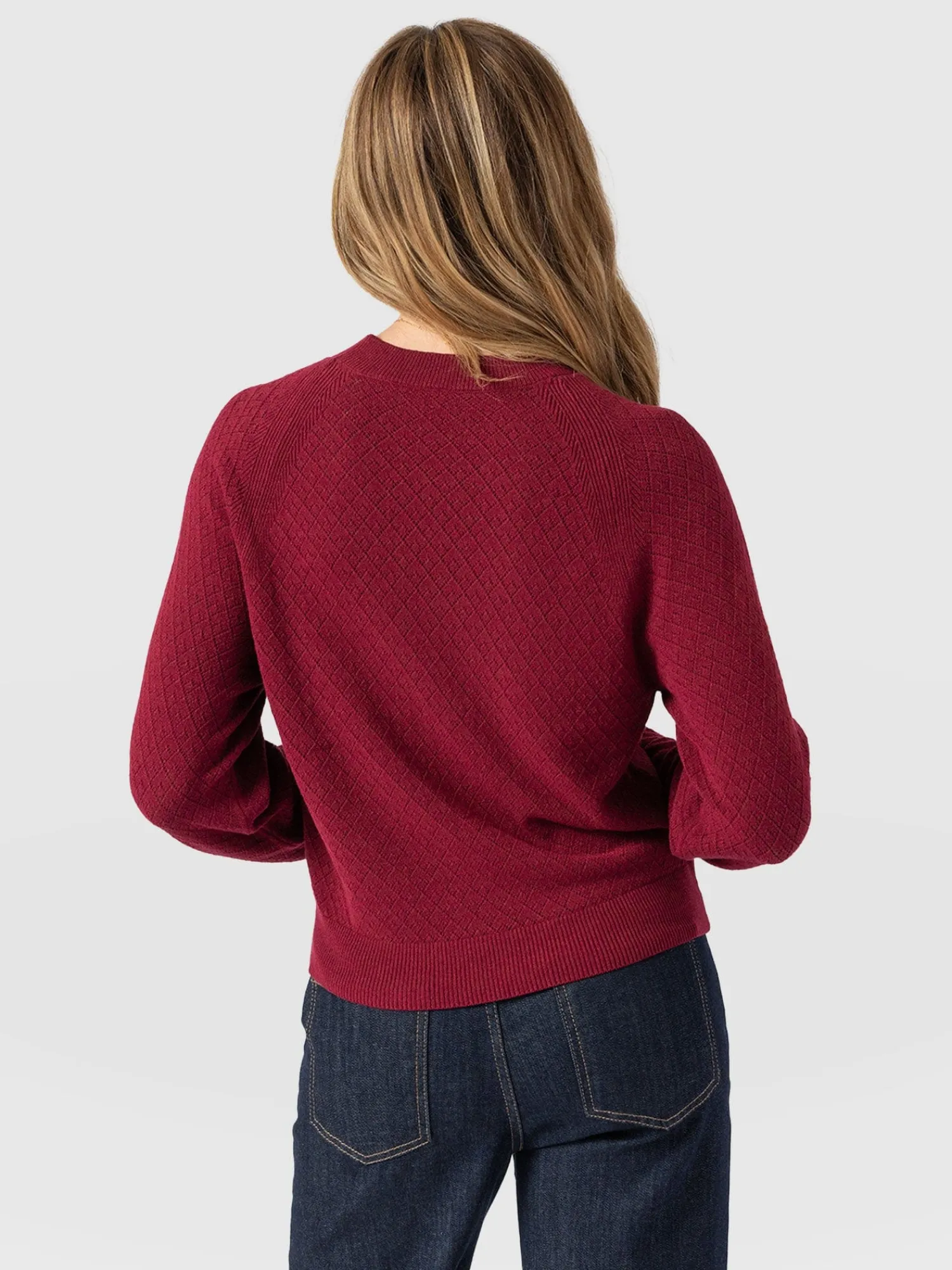 Hot Saint and Sofia Diamond Knit Sweater - Deep Pink