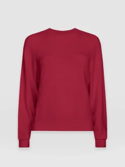Hot Saint and Sofia Diamond Knit Sweater - Deep Pink