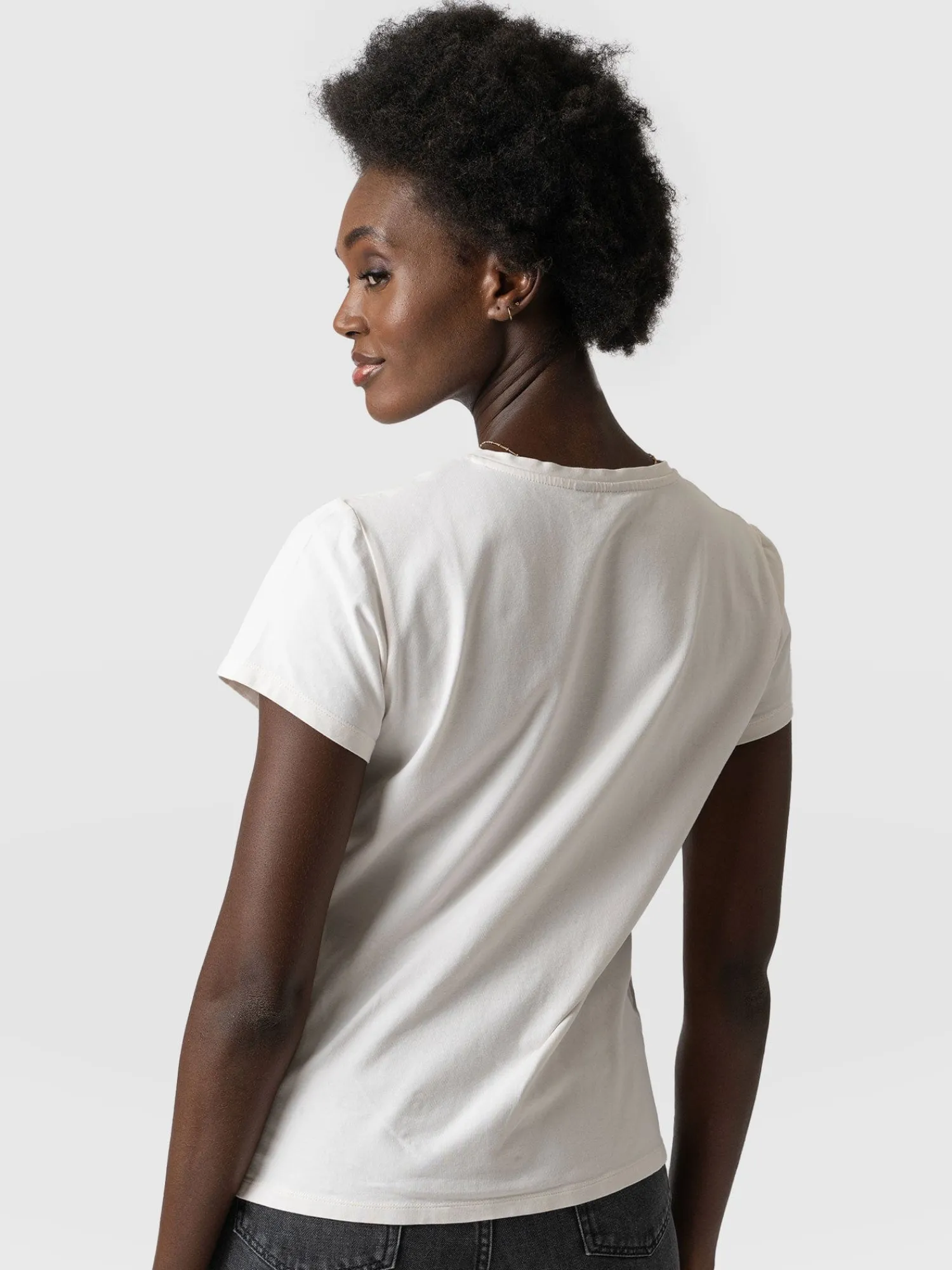 Discount Saint and Sofia Easy Cotton Tee - Cream
