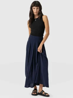 Hot Saint and Sofia Eliza Pleated Skirt - Navy