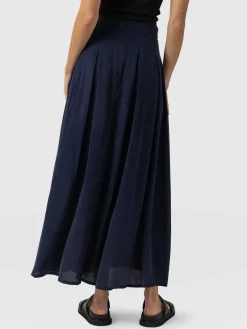 Hot Saint and Sofia Eliza Pleated Skirt - Navy