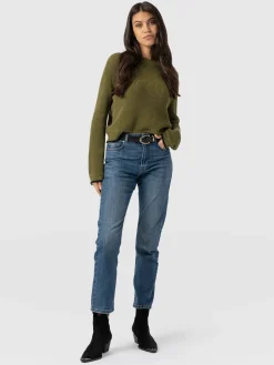 Hot Saint and Sofia Emma Straight Leg Jean - Mid Blue