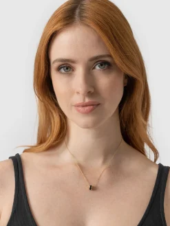Best Saint and Sofia Enamel Stripe Charm Necklace - Gold/Black