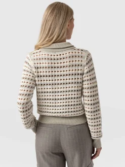 New Saint and Sofia Ester Quarter Zip Knit - Beige