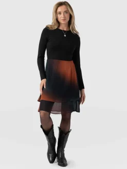 Fashion Saint and Sofia Etta Mini Layered Dress - Orange Coral