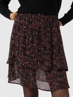 Discount Saint and Sofia Etta Mini Layered Skirt - Red Ditsy Leopard