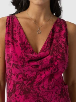 Best Saint and Sofia Faye Cowl Neck Dress - Pink Marble
