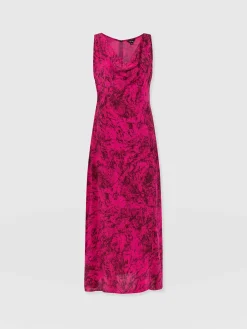 Best Saint and Sofia Faye Cowl Neck Dress - Pink Marble