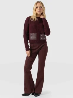 Hot Saint and Sofia Fearne Flare Legging - Maroon