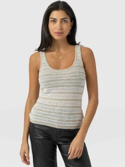 Outlet Saint and Sofia Fearne Knit Cami - Cream Stripe
