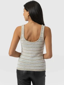 Outlet Saint and Sofia Fearne Knit Cami - Cream Stripe