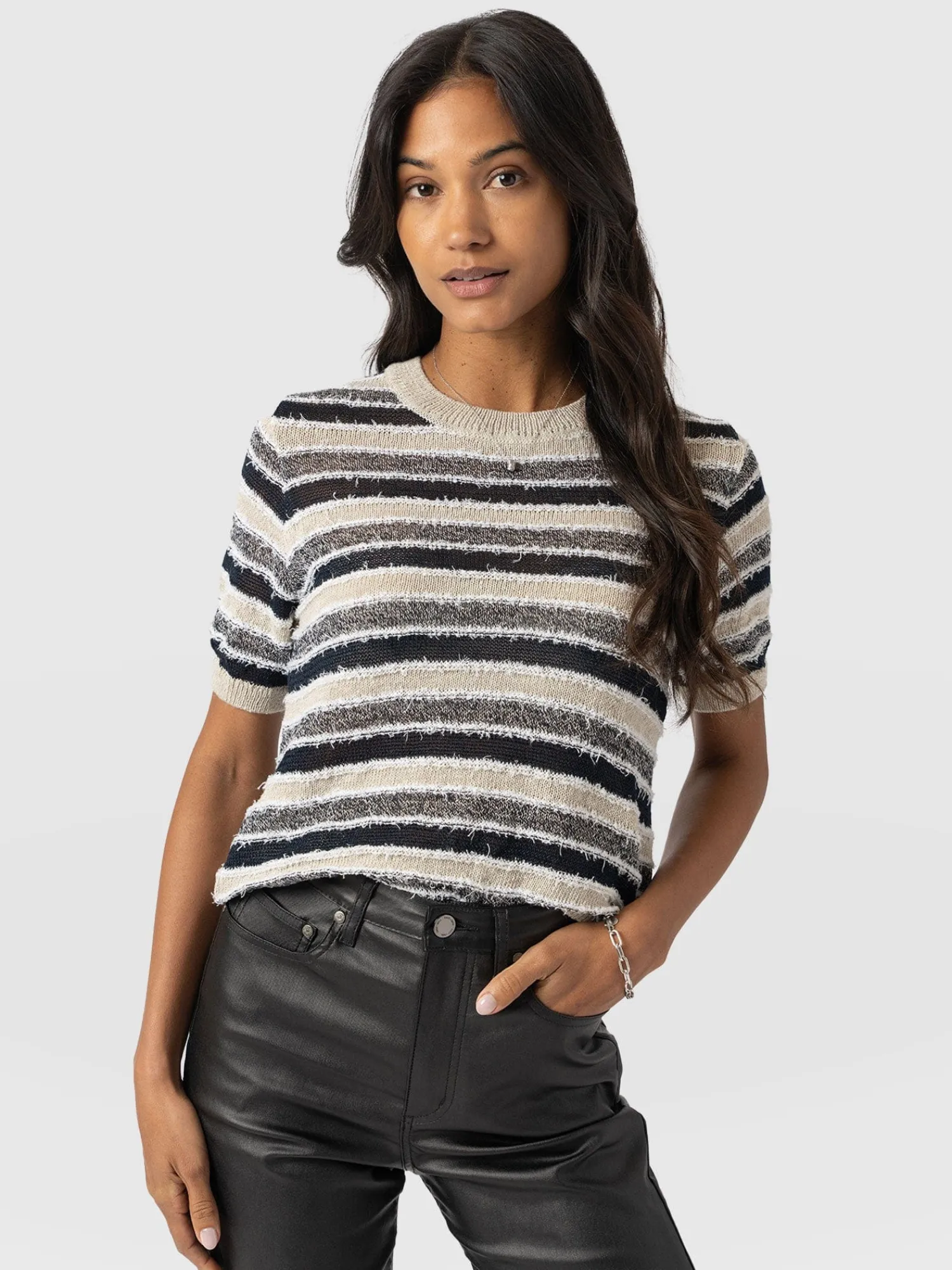 Fashion Saint and Sofia Fearne Knit Tee - Blue Stripe