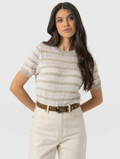 Best Saint and Sofia Fearne Knit Tee - Cream Stripe
