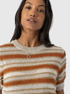 Hot Saint and Sofia Fearne Knit Tee - Rust Stripe