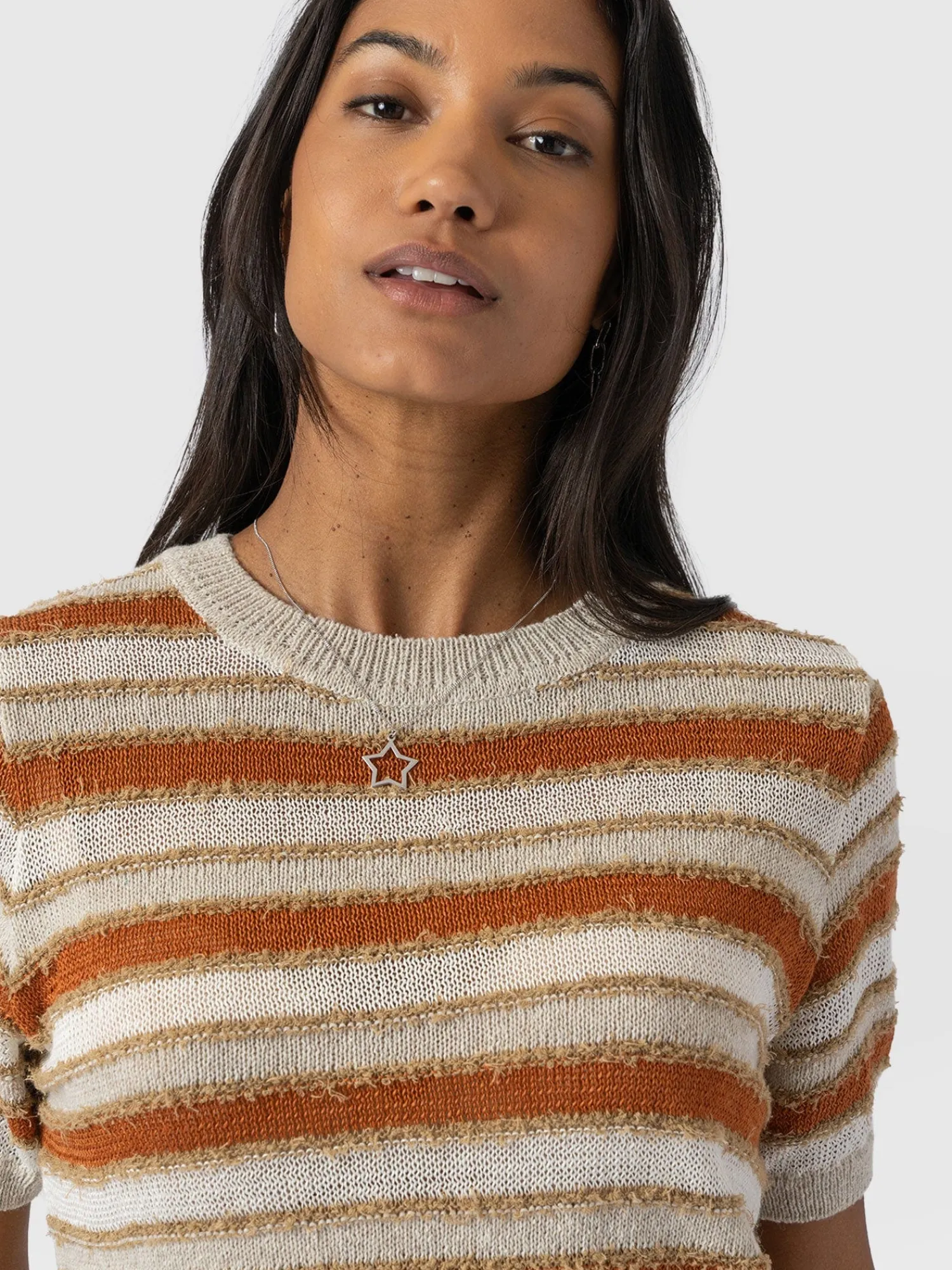 Hot Saint and Sofia Fearne Knit Tee - Rust Stripe