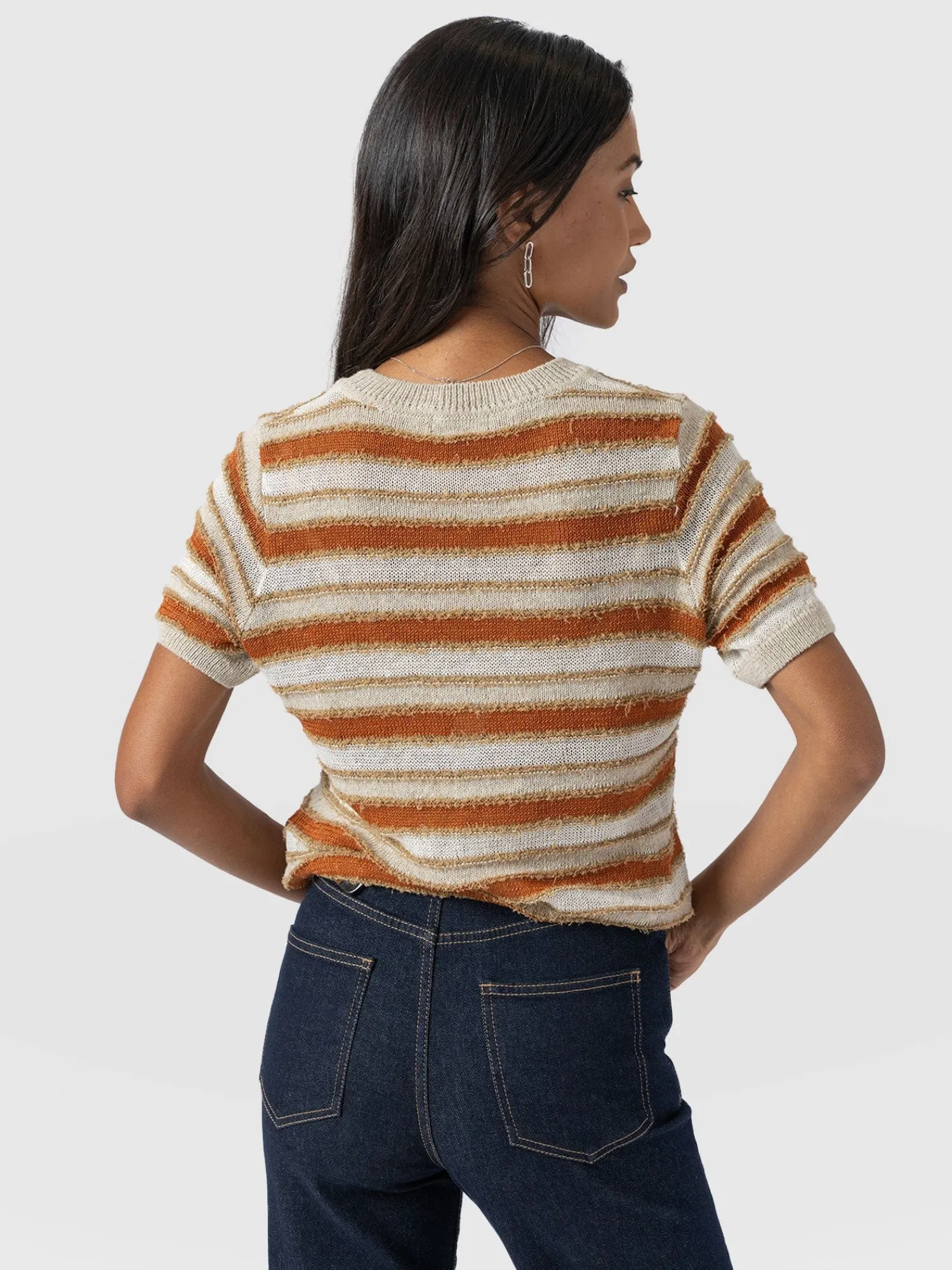 Hot Saint and Sofia Fearne Knit Tee - Rust Stripe