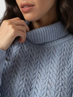New Saint and Sofia Glen Cable Knit Sweater - Pale Blue