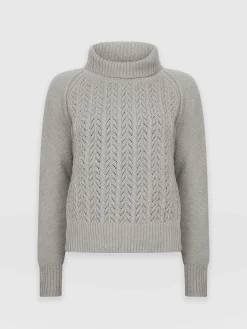 Hot Saint and Sofia Glen Cable Knit Sweater - Grey