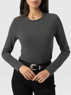 New Saint and Sofia Glen Crew Neck Tee - Charcoal