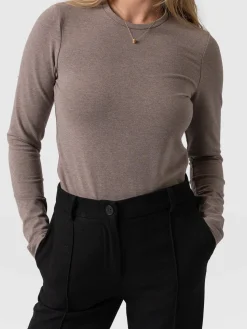 Sale Saint and Sofia Glen Crew Neck Tee - Coco