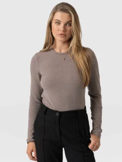 Sale Saint and Sofia Glen Crew Neck Tee - Coco